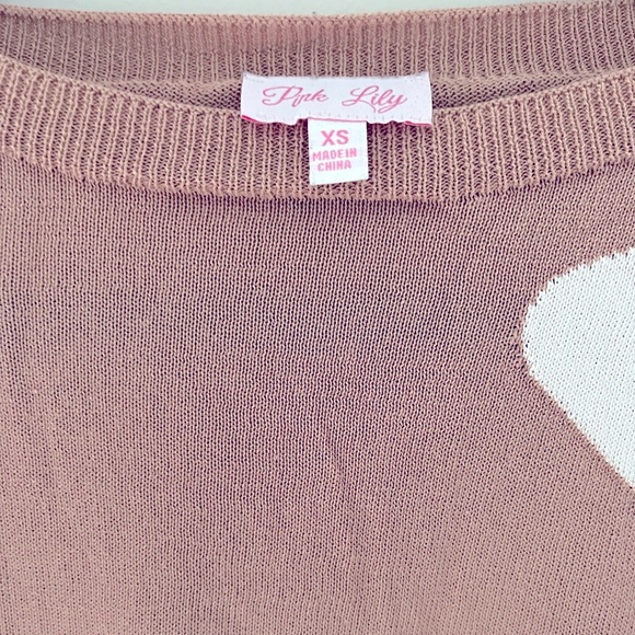 Pink Lily Full of Love Sweater | Tan | xsmall - Picture 3 of 4